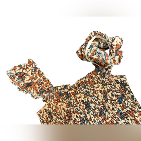 Anthropologie Love The Label Smocked Bust Tiered Bouquet Maxi Dress Size Large - Picture 7 of 12